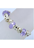Cheap Alloy Beads and Glass Beads, Lilac European Style Bracelets 