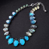 Cheap Blue Synthetic Stones Gradient All Match Necklace