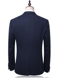  Plaid Slim Men's Dress Suit Notched Collar One Button Patchwork 