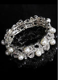 Bracelets With Rhinestones & Pearls Pretty Alloy 