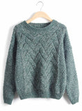 Women Sweaters And Pullovers Korean Plaid Thick Knit Mohair Sweater 