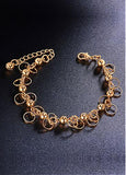Wonderful Alloy Bracelet, Beads and Circles, Golden
