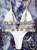 Padded Adjusted Straps Velvet Bikini