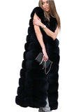 Long Fur Vest Winter Women Luxury Faux Fox Fur 