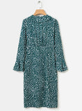 Polka Dot Flare Sleeve V-neck Mini Dress