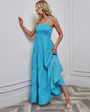 Strap Waist Striped Holiday Dress