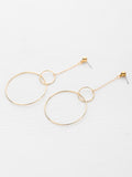 Popular Double Open Circle Drop Earrings