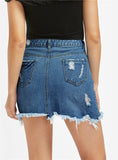 Pencil Skirt Blue Denim Women Sexy Casual Mini Summer Skirts 