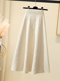 Wool Casual High Waist Skirt