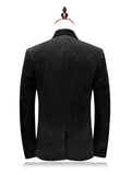 Solid Color Slim Men's Dress Suit Notched Collar One Button 