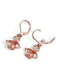 Fashion Earrings with AAA Zircon Angel Wings Trendy Rose Gold Plated Dangle 