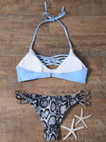 Snakeskin Lattice Bikini Set