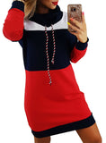 Striped Colorful Hoodie Dress Sweatshirt Dress 