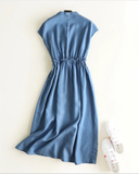 Sleeveless High Waist Denim Dress