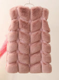 Warm Sleeveless Faux Fox Fur Vest Winter Jacket Coat