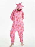 PINK EYES UNICORN WINTER ADULTS ANIMAL PAJAMAS 
