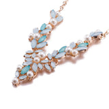 Cheap Glass Stone & Pearl Design Zinc Alloy Necklace