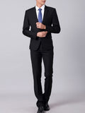  Formal Men's Work Suit with Solid Color