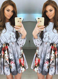 Lantern Long Sleeve Mini Party Dresses
