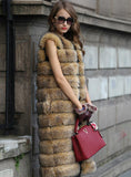 Women Long Solid Female Artificial Faux Fur Vest 