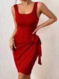 SEXY SLEEVELESS KNIT DRESS