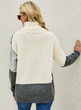 COLLAR COLOR MATCHING SWEATER PULLOVER