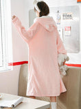 PINK CAT FLANNEL PAJAMAS WOMEN'S THICKENED NIGHTGOWN