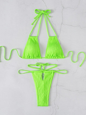 TIE ROPE SPLIT SUIT SWIMSUIT