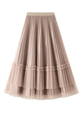 PLEATED GAUZE BOTH SIDES WEAR SKIRTS
