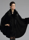FUR SHAWL COAT KNITTED CARDIGAN SHAWL CLOAK
