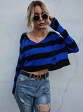 RETRO STRIPED KNITTED SHORT SWEATER