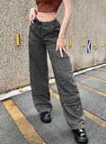 RETRO MULTI-POCKET HIGH WAIST JEANS