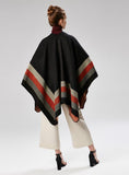 FOUR BAR LARGE FRAME SPLIT CASHMERE NAPPED SHAWL