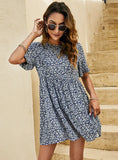 SUMMER LANTERN SLEEVE PRINT DRESS