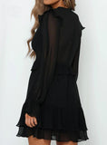 SEXY V NECK RUFFLE MINI PARTY DRESSES