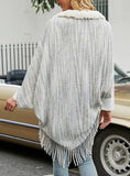 CAPE CARDIGAN FUR COLLAR TASSEL SWEATER