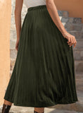 GOLDEN VELVET CASUAL PLEATED SKIRT