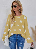 LOVE-COLLARED PULLOVER LONG-SLEEVED SWEATER