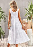 STRAP U-NECK SOLID COLOR DRESS