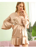 ICE SILK LACE MOSAIC BATHROBE