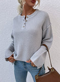 ROUND NECK BUTTON-DOWN CARDIGAN SWEATER