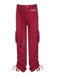 ZIP WAISTBAND POCKET LACE-UP CASUAL JEANS