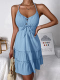 SEXY HALTER SUSPENDER BACKLESS DRESS