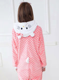 PINK DOT CAT COSTUME PAJAMAS SLEEPWEAR 
