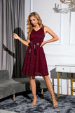 SEXY V-NECK SLEEVELESS LACE DRESS