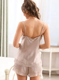 SILK LACE SLING HOME PAJAMAS SET