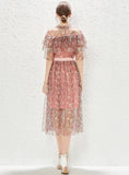 LOTUS LEAF FLORAL GAUZE TWO-PIECE SET