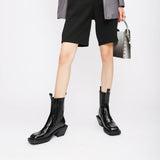 ELASTIC SQUARE HEAD HIGH HEEL BOOTS