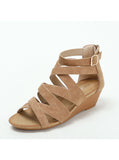 WEDGE-HEEL PLATFORM THICK-SOLED SANDALS