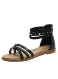 FLAT-BOTTOMED SUMMER WICKER SANDALS